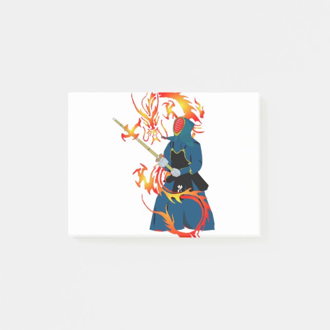 Martial Arts Hwa Rang Do Stick Fighting Dragon Post-it Notes (Front)