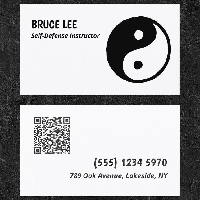 Martial Arts Instructor Custom QR Business Card (Creator Uploaded)