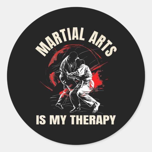 Martial Arts Is My Therapy – Karate  Classic Round Sticker (Front)