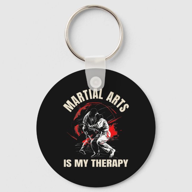 Martial Arts Is My Therapy – Karate  Key Ring (Front)