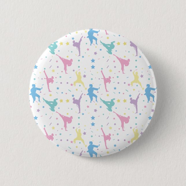 Martial Arts Karate Abstract Stars Sparkles 6 Cm Round Badge (Front)