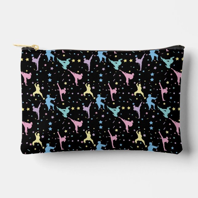 Martial Arts Karate Abstract Stars Sparkles Accessory Pouch (Front)