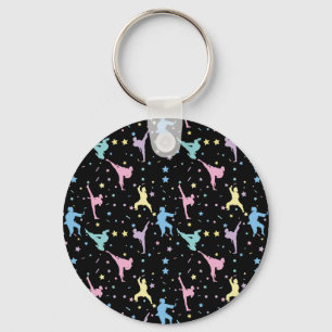 Martial Arts Karate Abstract Stars Sparkles Key Ring
