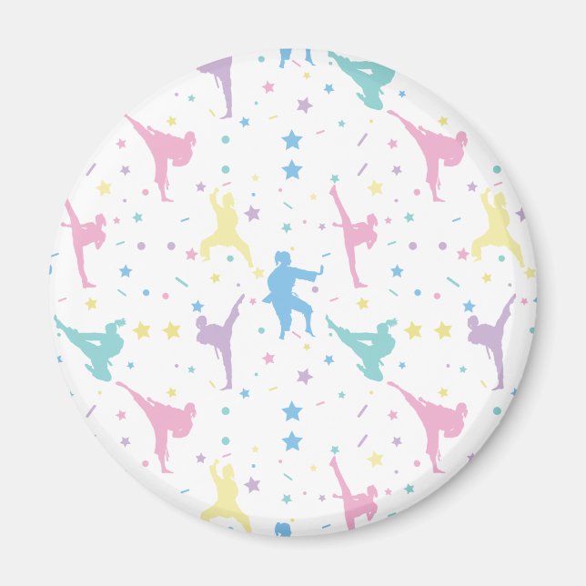 Martial Arts Karate Abstract Stars Sparkles Magnet (Front)
