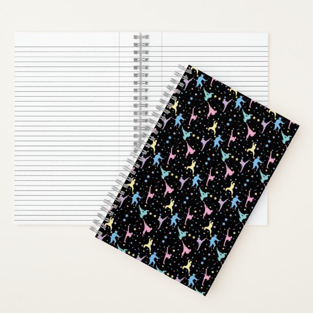 Martial Arts Karate Abstract Stars Sparkles Notebook (Inside)