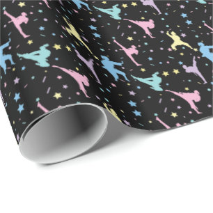 Martial Arts Karate Abstract Stars Sparkles Wrapping Paper