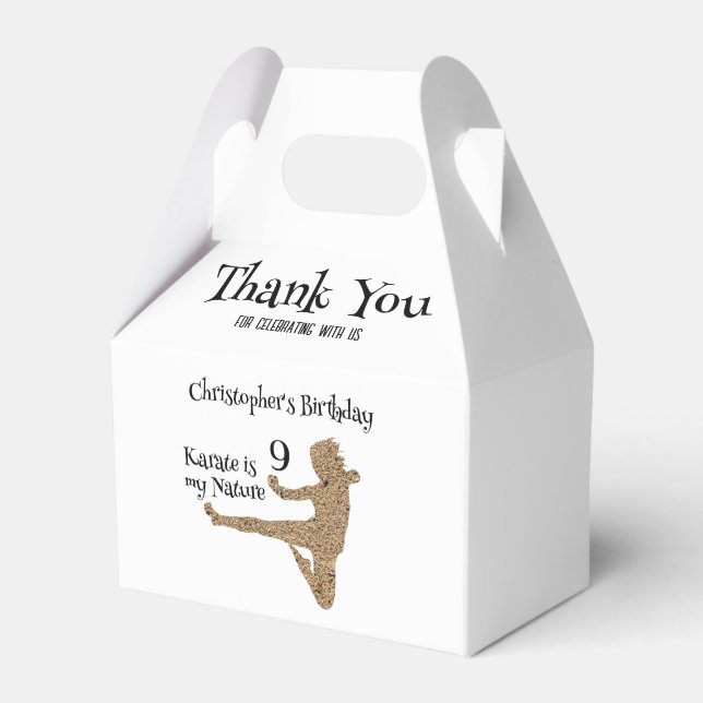 Martial Arts Karate Birthday Thank You Favour Box (Front Side)
