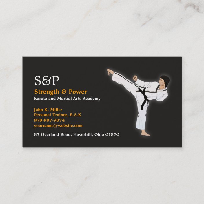 Martial Arts Karate Business Card Zazzle.co.uk