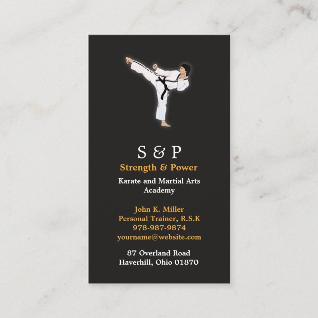 Martial Arts Karate Business Card (Front)