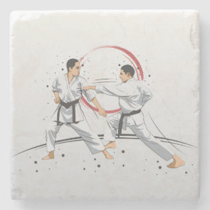 Martial Arts Karate Combat Fighting or Sparring Stone Coaster