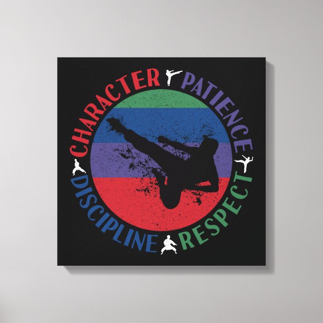 Martial Arts - Karate Core Values Canvas Print (Front)