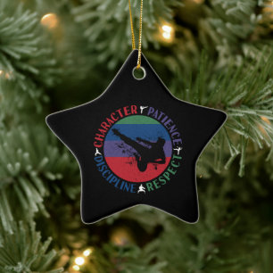 Martial Arts - Karate Core Values Ceramic Tree Decoration