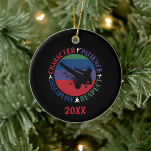 Martial Arts - Karate Core Values Ceramic Tree Decoration