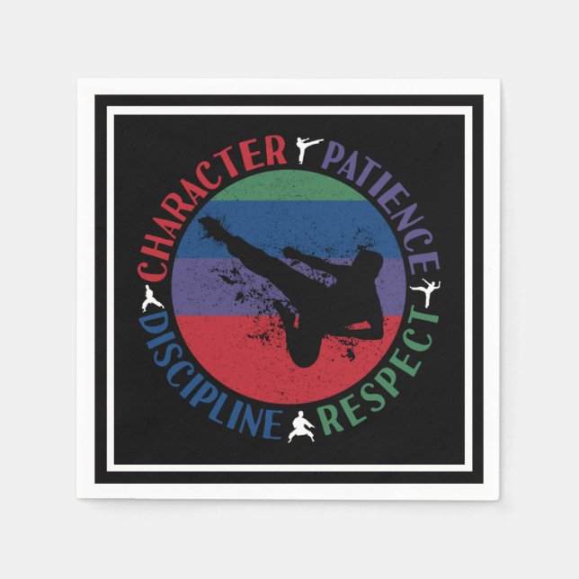 Martial Arts - Karate Core Values Napkin (Front)