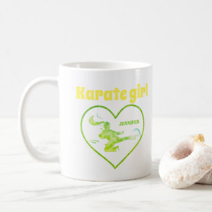 Martial Arts Karate Kick Girl Cute Modern Template Coffee Mug