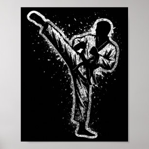 Martial Arts Karate Kick Taekwondo Belt Poster