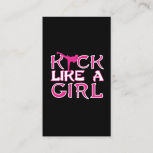 Martial Arts Karate Kickboxing Girl Fighter Business Card