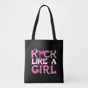 Martial Arts Karate Kickboxing Girl Fighter Tote Bag