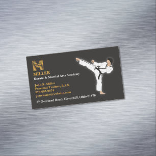Martial Arts Karate Magnetic Business Card