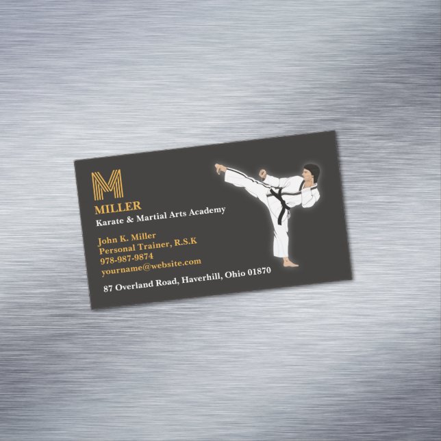 Martial Arts Karate Magnetic Business Card (In Situ)