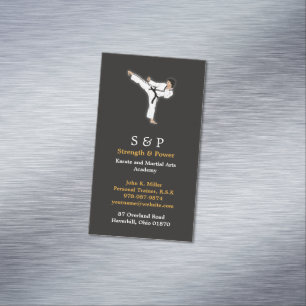 Martial Arts Karate Magnetic Business Card