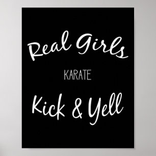 Martial Arts Karate Real Girls Kick And Yell  Poster