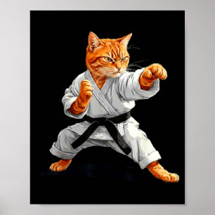 Martial Arts Karate Taekwondo Cat Jiu Jitsu Judo Poster