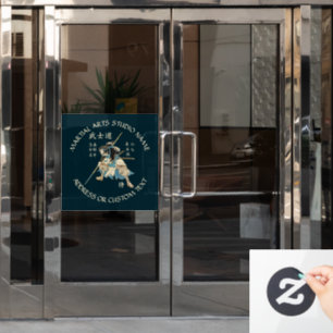 Martial Arts Karate Taekwondo Jiu-jitsu Studio Window Cling