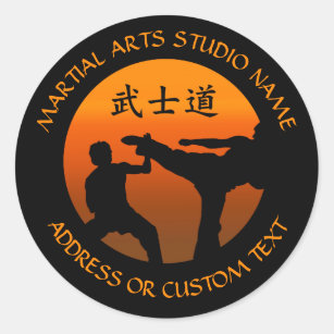 Martial Arts Karate Taekwondo Kung Fu Studio Owner Classic Round Sticker