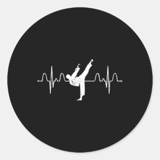 Martial Arts Karateist Heartbeat Comt Sport Athlet Classic Round Sticker
