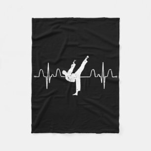 Martial Arts Karateist Heartbeat Comt Sport Athlet Fleece Blanket