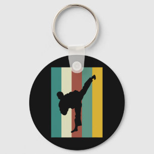 Martial Arts Kickboxing Karate Taekwondo Retro Des Key Ring