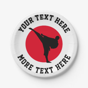 Martial arts kid's karate Birthday party plates