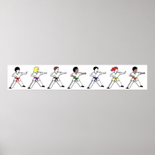 Martial Arts Kids Wall Border Poster