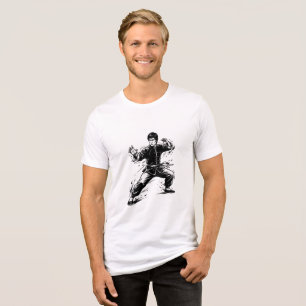 Martial Arts Kung Fu Master Fighting Stance Tri-Blend Shirt