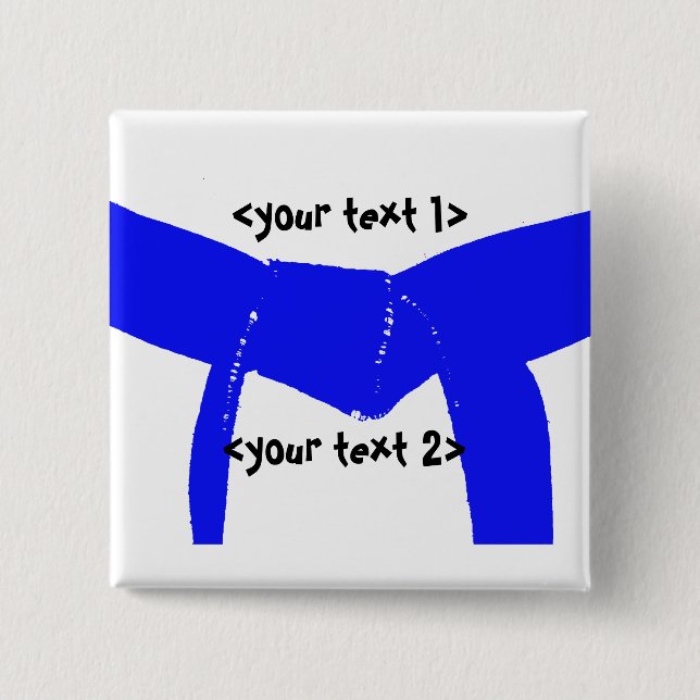 Martial Arts Light Blue Belt 15 Cm Square Badge (Front)