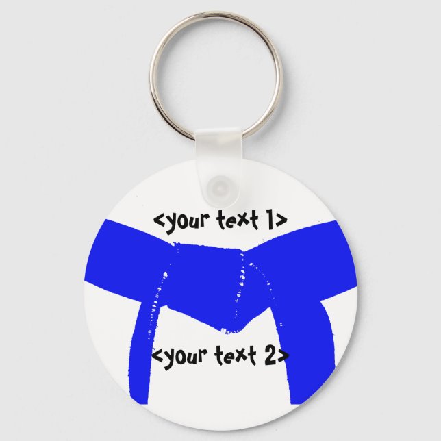 Martial Arts Light Blue Belt Key Ring (Front)