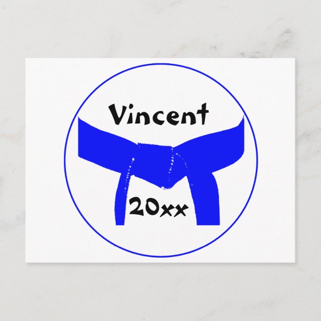 Martial Arts Light Blue Belt Postcard (Front)