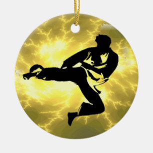 Martial Arts Lightning Bronze Male Design Ceramic Tree Decoration