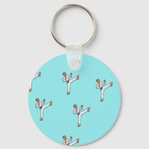 martial arts master on blue key ring