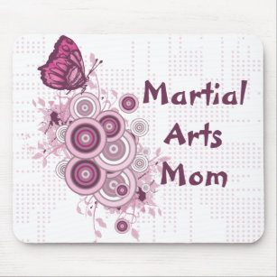 Martial Arts Mum Pink Butterflies Mouse Mat