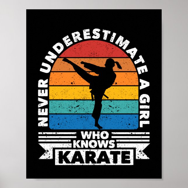 Martial arts never underestimate a girl poster (Front)