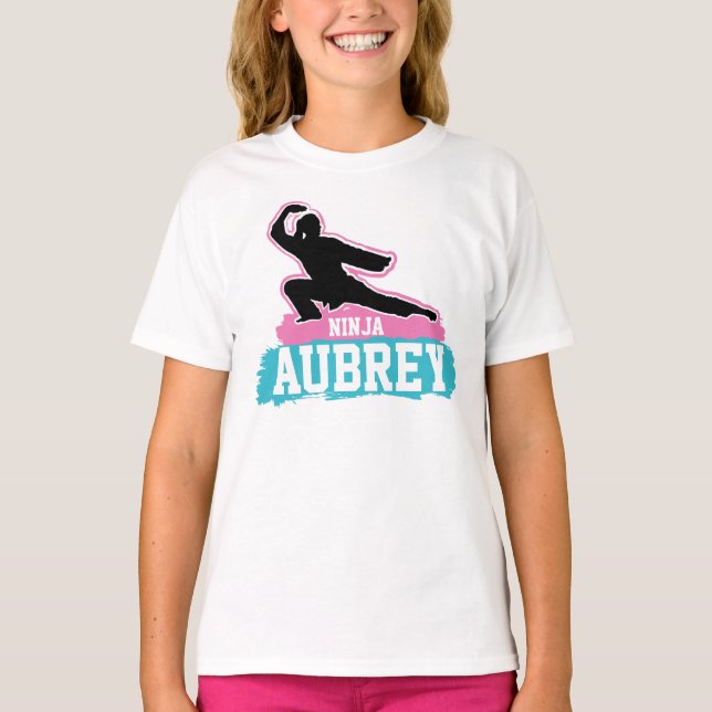 Martial Arts Ninja Warrior Karate Birthday Girl T-Shirt (Front)