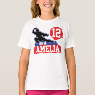 Martial Arts Ninja Warrior Theme Birthday Girl T-Shirt
