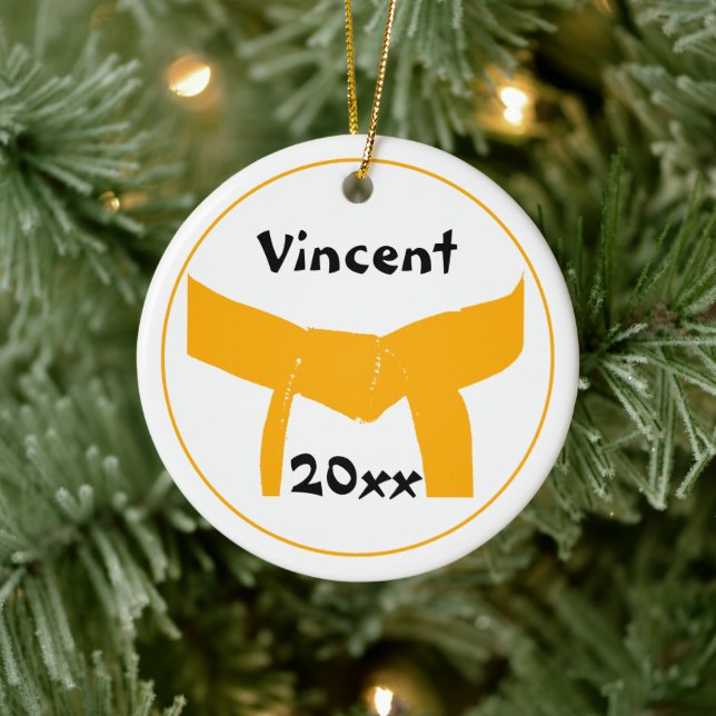 Martial Arts Orange Belt Ceramic Tree Decoration (Tree)