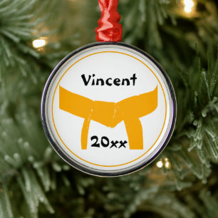 Martial Arts Orange Belt Metal Tree Decoration