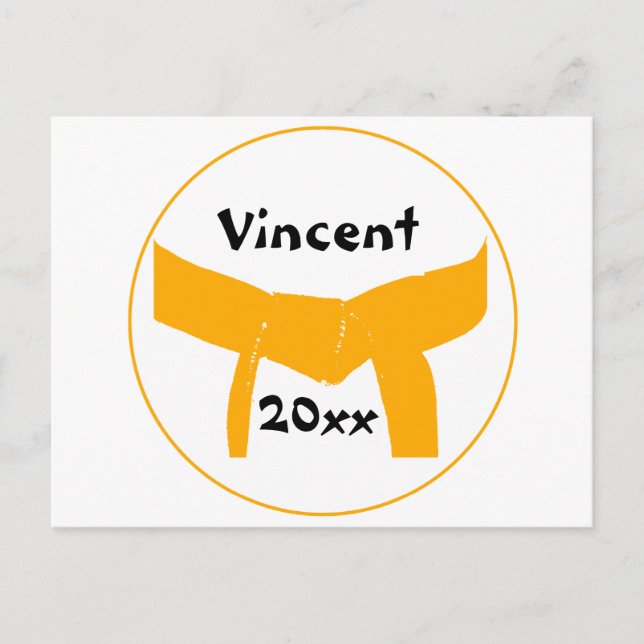 Martial Arts Orange Belt Postcard (Front)