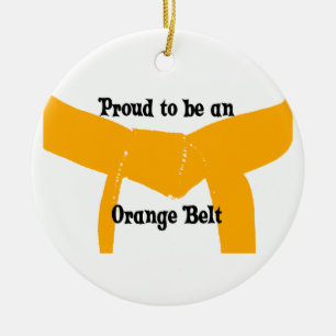 Martial Arts Orange Belt Pride Ceramic Tree Decoration