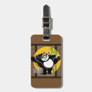 Martial Arts Panda - Brown  Luggage Tag