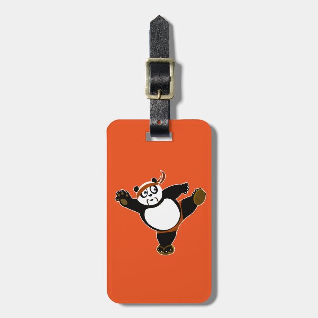 Martial Arts Panda - Brown  Luggage Tag (Front Vertical)